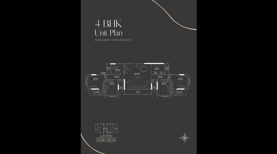 PSK Altair 77 - 4 BHK Unit Plan